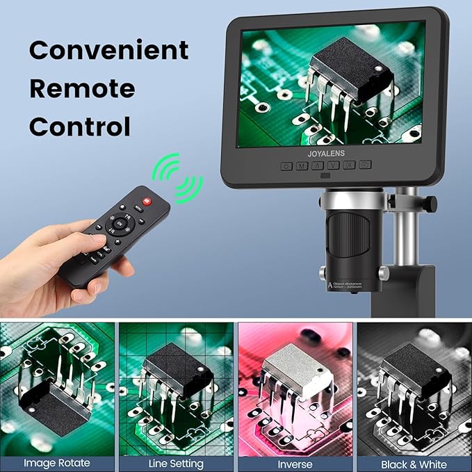 JL246PS 3 Lens 7'' HDMI Digital Microscope 4000X, Biological Microscope for Adults Kids with Prepared Slides, UHD 2160P Video, Full Coin Microscope for Error Coins, Windows Compatible, 32GB-BubblyBeeBaby