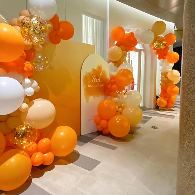 140pcs Orange Round Balloons Different Sizes 18 12 10 5 Inch Latex Balloons for Arch Decoration Party Balloon Kit for Graduation Birthday Party Wedding Balloon Baby Shower Decoration-BubblyBeeBaby