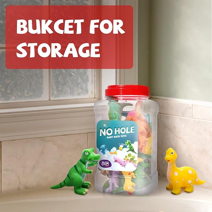 Hely Cancy Dinosaur Bath Toys - No Hole Bath Toys for Kids,Baby Bath Toys for Shower Water Pool Toys-BubblyBeeBaby