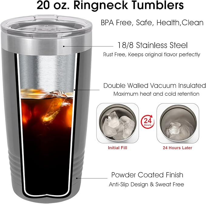 iProductsUS Personalized Tumbler for Men, Insulated Stainless Steel Travel Coffee Mug, Laser Engraved Custom Cup, Slider Lid Included, Gifts for Dad, Husband (Gray, 20oz)-BubblyBeeBaby