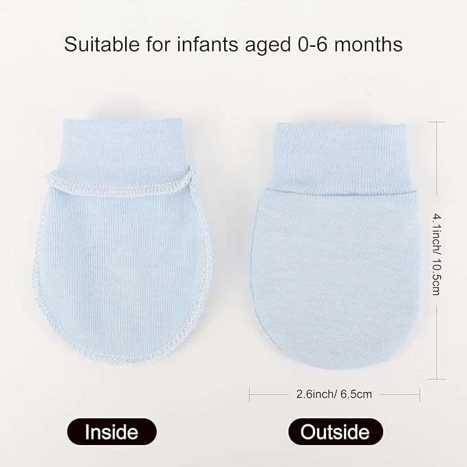 BQUBO 6 Pairs Newborn Baby Boys Girls Mittens 0-6 Months Unisex-Baby Infant Mittens Elastic No Scratch Wrist Gloves-BubblyBeeBaby