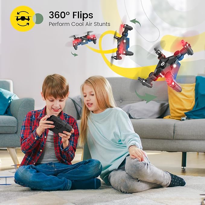 Holy Stone HS190 Foldable Mini Nano RC Drone for Kids Gift Portable Pocket Quadcopter with Altitude Hold 3D Flips and Headless Mode Easy to Fly for Beginners-BubblyBeeBaby