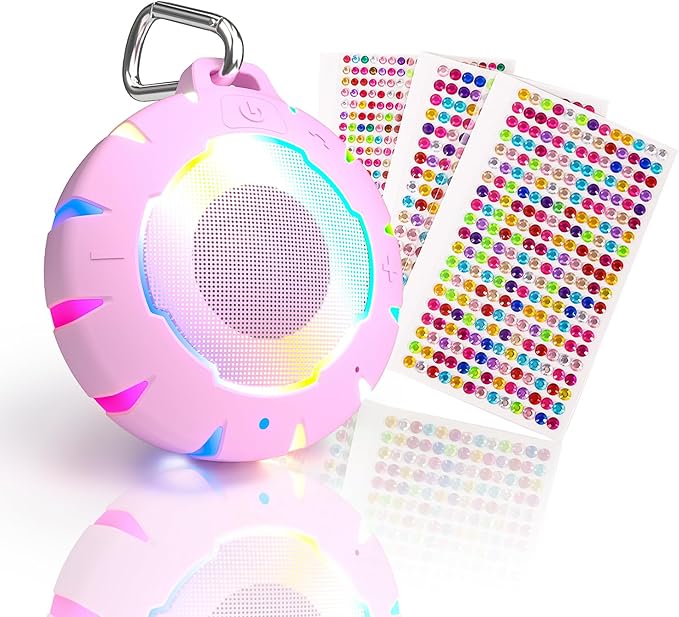 HEYSONG Bluetooth Shower Speaker + DIY Diamond Stickers – Great Gift for Girls-BubblyBeeBaby