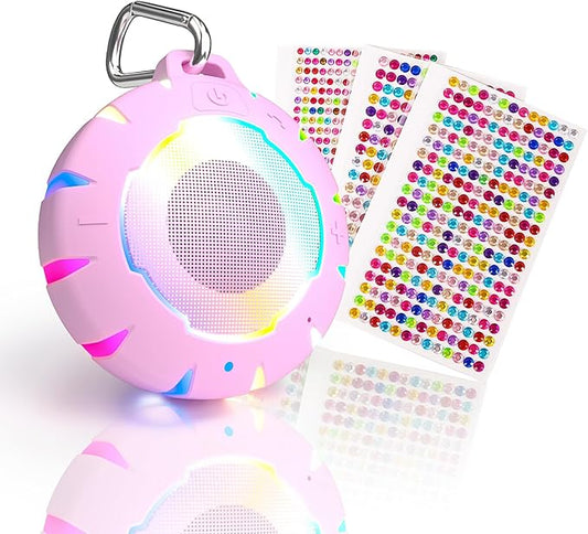 HEYSONG Bluetooth Shower Speaker + DIY Diamond Stickers – Great Gift for Girls-BubblyBeeBaby