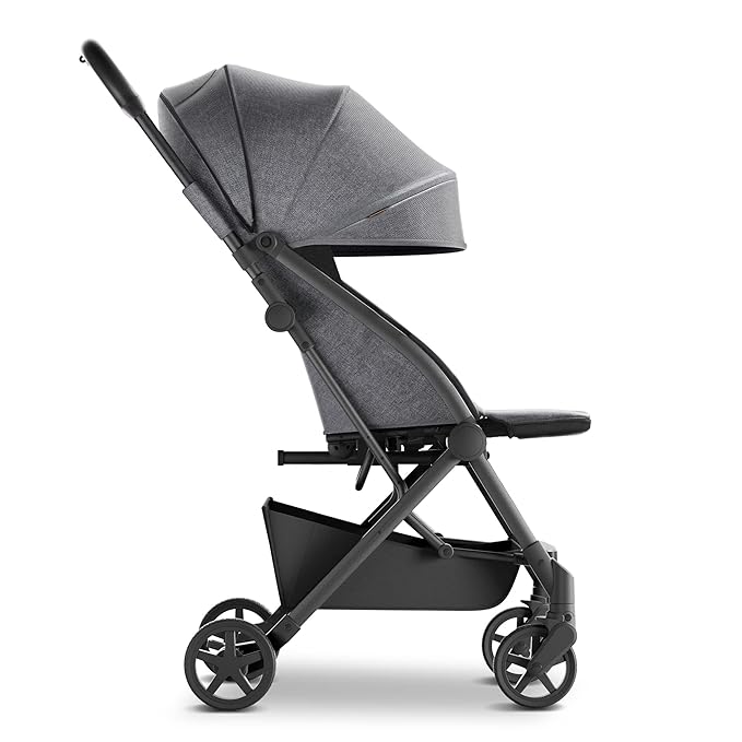 Mompush Lithe V2 Lightweight Travel Stroller, Compact Foldable Baby Stroller with Travel Bag, One-Hand Fold Stroller, Snack Tray, Mechanical Recline Seat, Airplane-Ready, Organizer & Rain Cover-BubblyBeeBaby