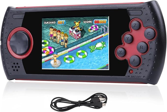 16 Bit Handheld Game for Kids Built-in 230 HD Classic Retro Video Games USB Rechargeable 3.0 Inch Childrens Travel Electronics Toys Portable Gaming Player System Gift for Boys Girls Ages 4-8-12-BubblyBeeBaby