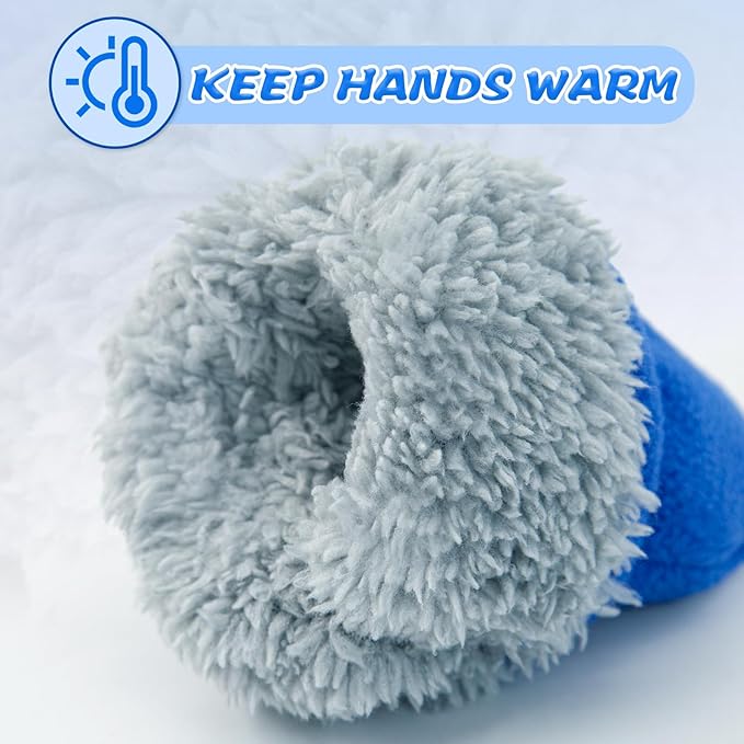 BAVST Baby Toddler Winter Mittens Girls Warm Fleece Lined Gloves Kids Sherpa Lined Mittens for Boys-BubblyBeeBaby