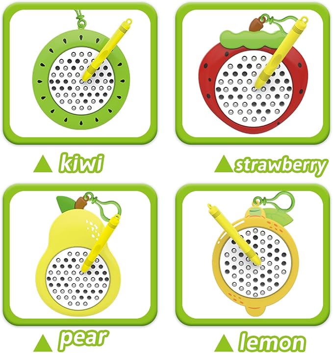 1PCS Strawberry Magnetic Drawing Board for Kids & Toddlers with Beads and Magnet Stylus Pen - Magnetic Travel Toy for Airplane & Car Ride Activities for Kids-BubblyBeeBaby