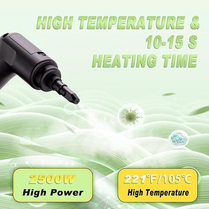 2500W Handheld Steam Cleaner,Portable Car Steamer For Auto Detailing,High-Temperature and Pressure Steam Cleaner For Home, Steam Cleaning Machine for Furniture,Kitchen,Grout,Floor,Tile (09-Green)-BubblyBeeBaby