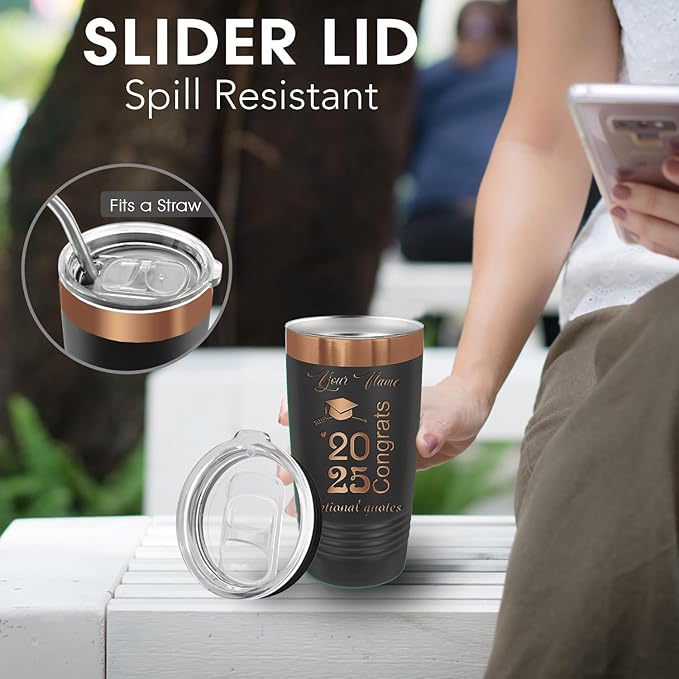 iProductsUS Personalized Gift For Women Mother's Day & Cruises - 20oz, Custom Tumbler w/Spill Proof Lid - Insulated Travel Coffee Mug - Stainless Steel Double Wall Coffee Tumbler, Cup (Rose Gold)-BubblyBeeBaby