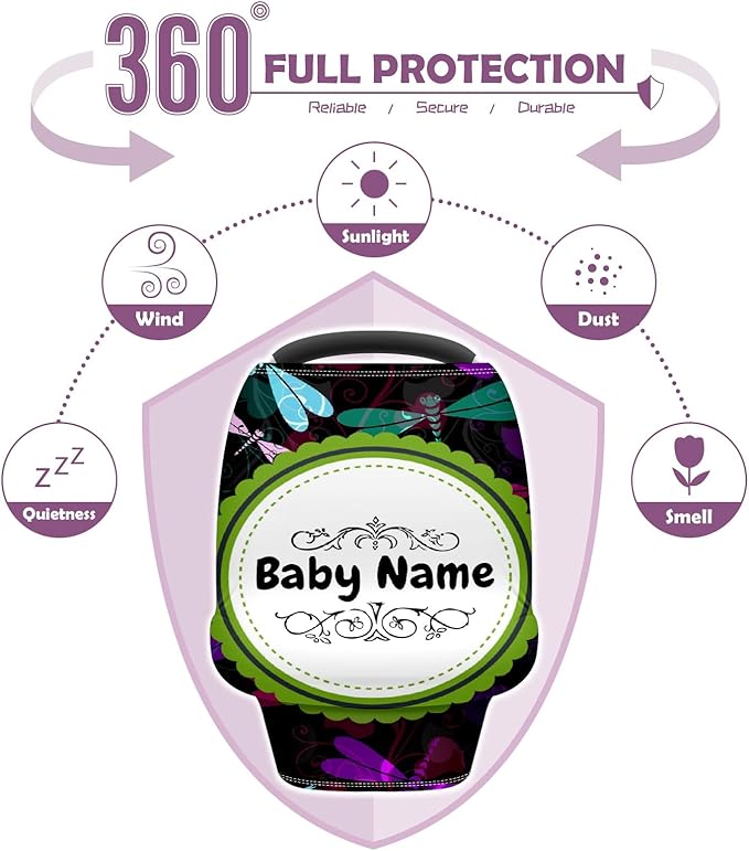 Baby Car Seat Stroller Cover Nursing Cover New Mom Breastfeeding Scarf Soft Stretchy Infant Carrier Cover Car Canopy Coverage-BubblyBeeBaby