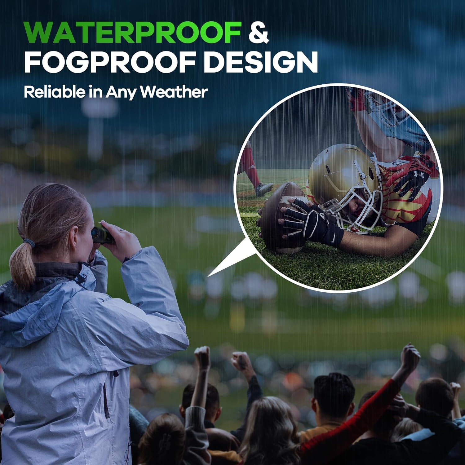 High Powered 15x25 Compact Binoculars for Adults&Kids with BAK4 Prism,FMC Lens,Waterproof Binocular with Low Light Vision,Small Binoculars for Cruise Ship/Bird Watching/Theater/Travel/Sightseeing