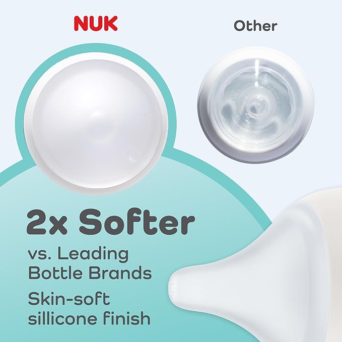 NUK Perfect Match Slow Flow 2-in-1 Natural and Anti-Colic Bottle, 5oz., 4 Pack, BPA Free-BubblyBeeBaby
