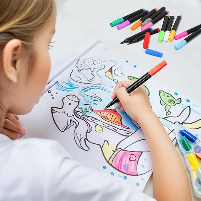 12-Color Markers for Doodle Glow，Neon Dry Erase Markers for Led Drawing Board, Non-Toxic Erasable Chalk Marker for Clear Acrylic Calendar, Mirror, Window, First Day Of School Sign-BubblyBeeBaby