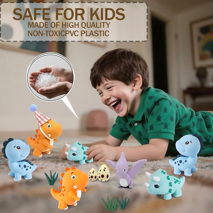 20pcs Dinosaur Cake Topper Set with Dinosaur Eggs - Reusable Dinosaur Cake Decorations，Dinosaur Birthday Decorations for Boys & Girls (Dinosaur Cupcake Toppers, Happy Birthday Cake Accessories)-BubblyBeeBaby