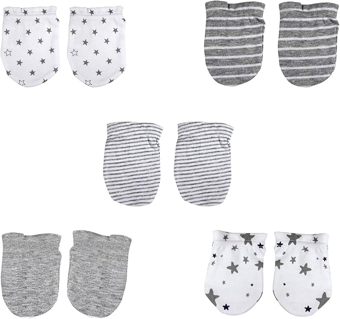 5 Pairs Baby Not Scratch Mittens 0-6 Months New Born Boy Girl Gloves Cute Infant Accessories-BubblyBeeBaby