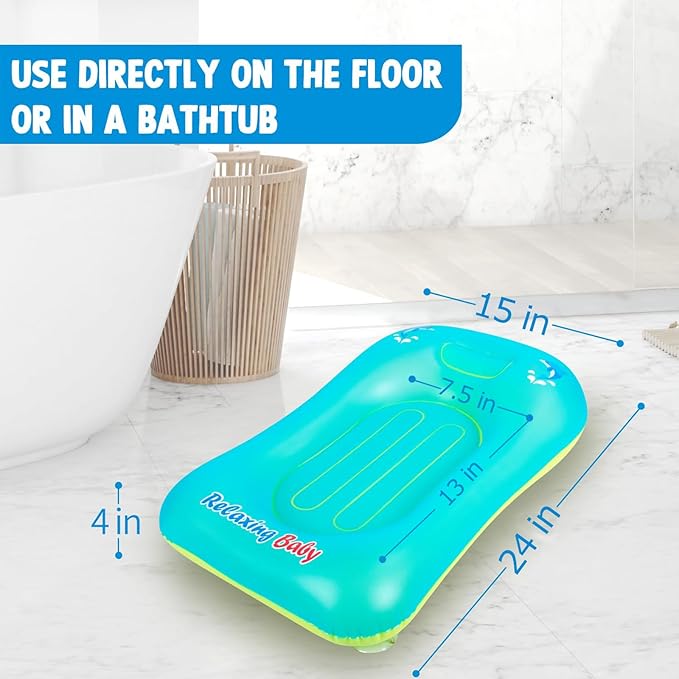 I Inflatable Baby Bathtub, Baby Tubs for Newborns to Toddlers, Infant Bathtub for Baby Travel Essential for Age from 0 to 6 Months,Baby Lounger Pillow for Newborn-BubblyBeeBaby