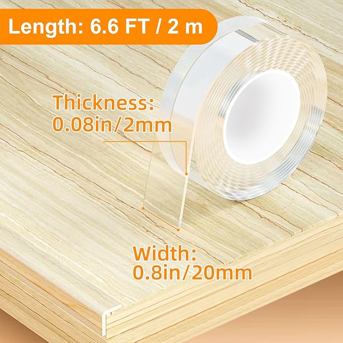 0.8 in x 6.6 FT,Clear Soft Corner Protectors for Furniture Strip,Sharp Edge & Table Bumper,Window Edge,Wall Protector, Soft Corner Guards Safe for Proof,Table Corner Protectors in Family-BubblyBeeBaby