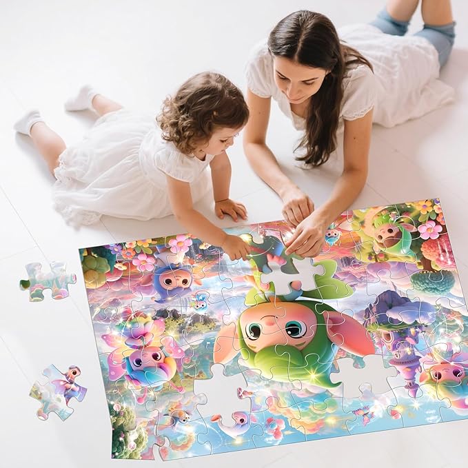 Jumbo Floor Puzzle for Kids,48 Piece Fairy Large Jigsaw Puzzles for Toddler Ages 3-5,Preschool Educational Toy Gift for Boys & Girls Ages 4-8-BubblyBeeBaby