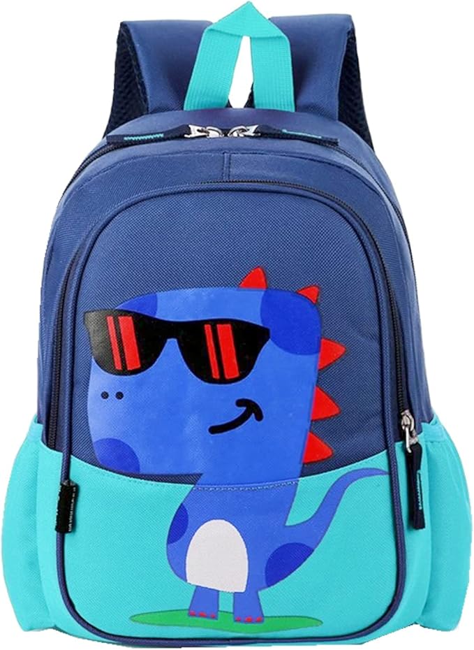 12 inch Kids Small Toddler Preschool Travel Backpack Cool Cute Cartoon Daypack (Dinosaur Green)-BubblyBeeBaby