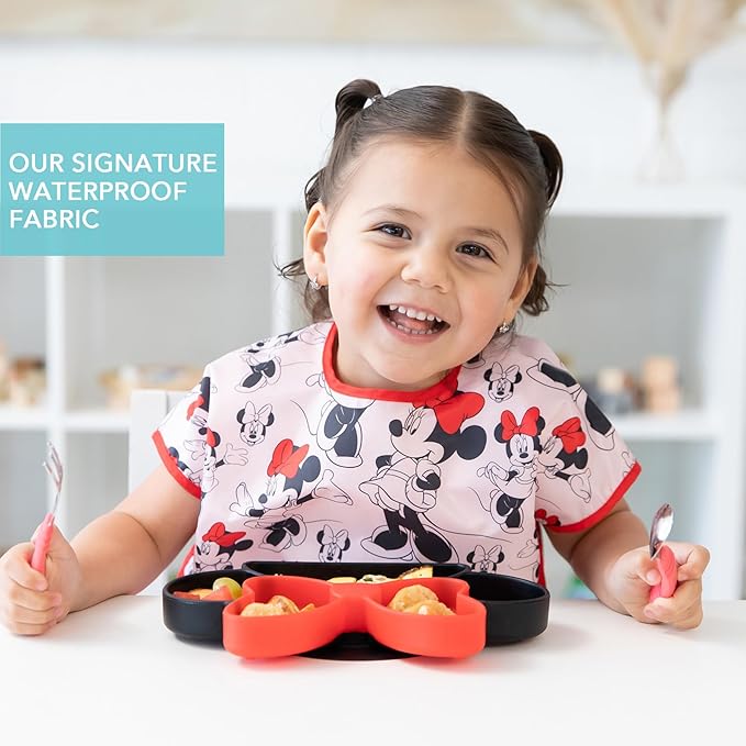 Bumkins Bibs - Toddler Bibs, Waterproof, Large for 1-3 Years, Short Sleeve-BubblyBeeBaby