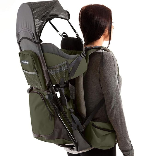 Hiking Baby Carrier Backpack - Comfortable Toddler/Baby Backpack Carrier System with Diaper Change Pad, Insulated Pocket + Rain and Sun Hood to Protect Your Child-BubblyBeeBaby