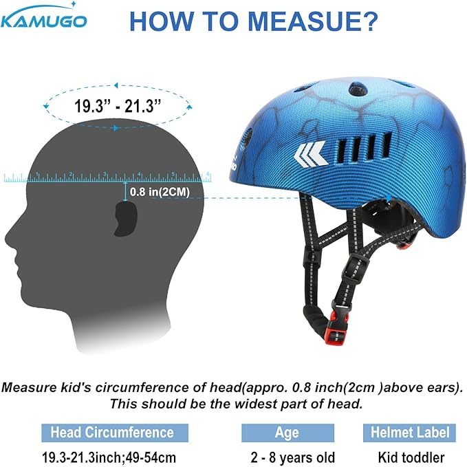 KAMUGO Kids Bike Helmet Set, Toddler Helmet for Ages 2-8 Boys Girls with Sports Protective Gear Set Knee Elbow Wrist Pads for Skateboard Cycling Scooter Rollerblading-BubblyBeeBaby