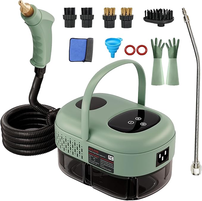2500W Handheld Steam Cleaner,Portable Car Steamer For Auto Detailing,High-Temperature and Pressure Steam Cleaner For Home, Steam Cleaning Machine for Furniture,Kitchen,Grout,Floor,Tile (7-Green)-BubblyBeeBaby