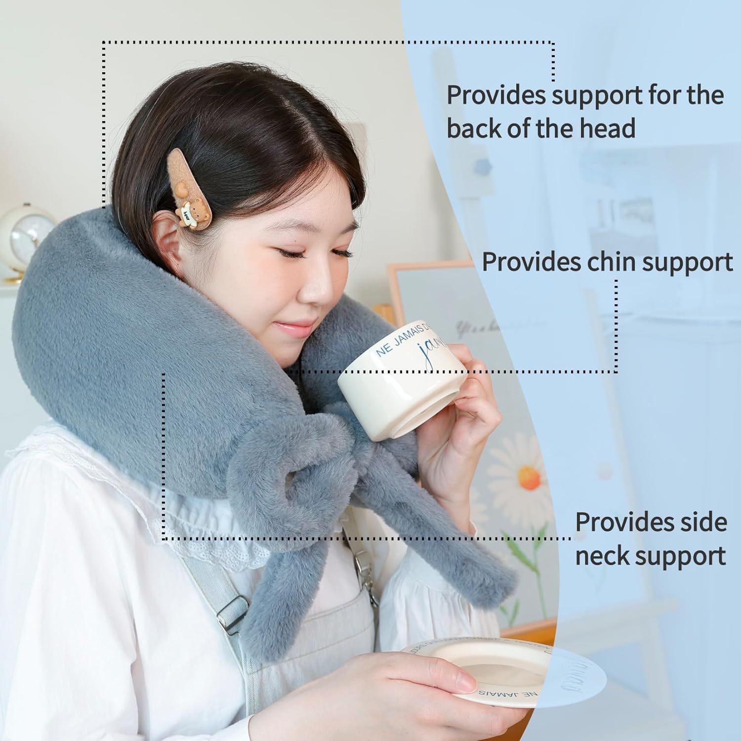 Travel Pillow Multifunctional Airplane Travel Neck Pillow Provides Neck and Lumbar Support During Travel Airplane Pillow Gray