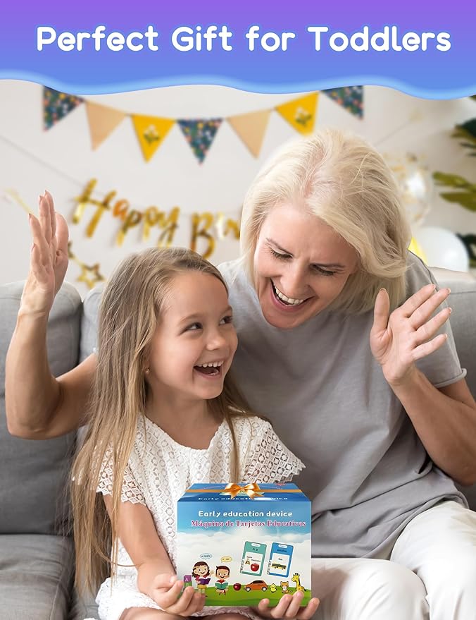 Italian and English Talking Flash Cards for Toddlers, 510 Sight Words Bilingual Learning Toys for Children, Autism Pocket Speech Therapy Toys, Italiano Vocabulary Educational Flashcards-BubblyBeeBaby