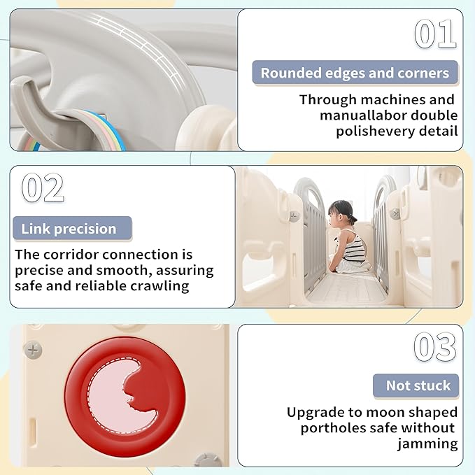 12 in 1 Toddler Outdoor Playset with Swing, Indoor Swing and Slide Set Playground for Toddlers 1-3, Durable Climber Basketball Hoop Ball Toddler Indoor Playset for Home Playground-White Grey-BubblyBeeBaby