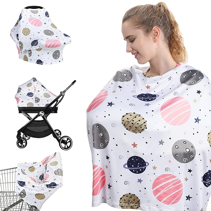Yoofoss Nursing Cover Breastfeeding Scarf - Baby Car Seat Covers, Infant Stroller Cover, Carseat Canopy for Girls and Boys-BubblyBeeBaby