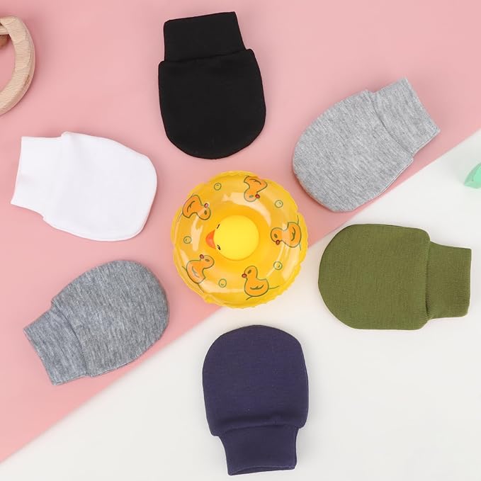 BQUBO 6 Pairs Newborn Baby Boys Girls Mittens 0-6 Months Unisex-Baby Infant Mittens Elastic No Scratch Wrist Gloves-BubblyBeeBaby