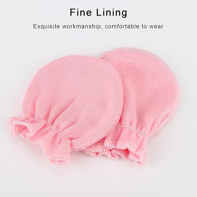 BQUBO Newborn Infant Toddler Mittens No Scratch Cotton Elastic Wrist Gloves Hypoallergenic for 0-6 Months Baby Boys Girls-BubblyBeeBaby