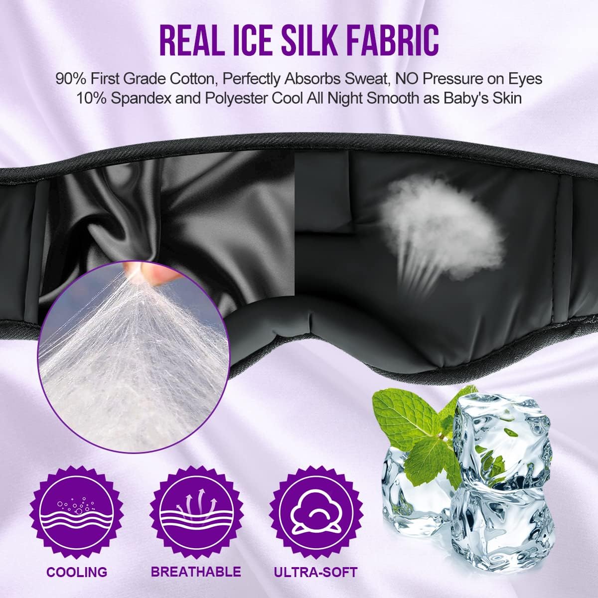 MUSICOZY Sleep Mask with Bluetooth Headphones, Sleeping Headphones Bluetooth Headband Eye Mask, Wireless Music Earbuds Earphones with HD Ultra-Thin Stereo Speakers for Side Sleepers