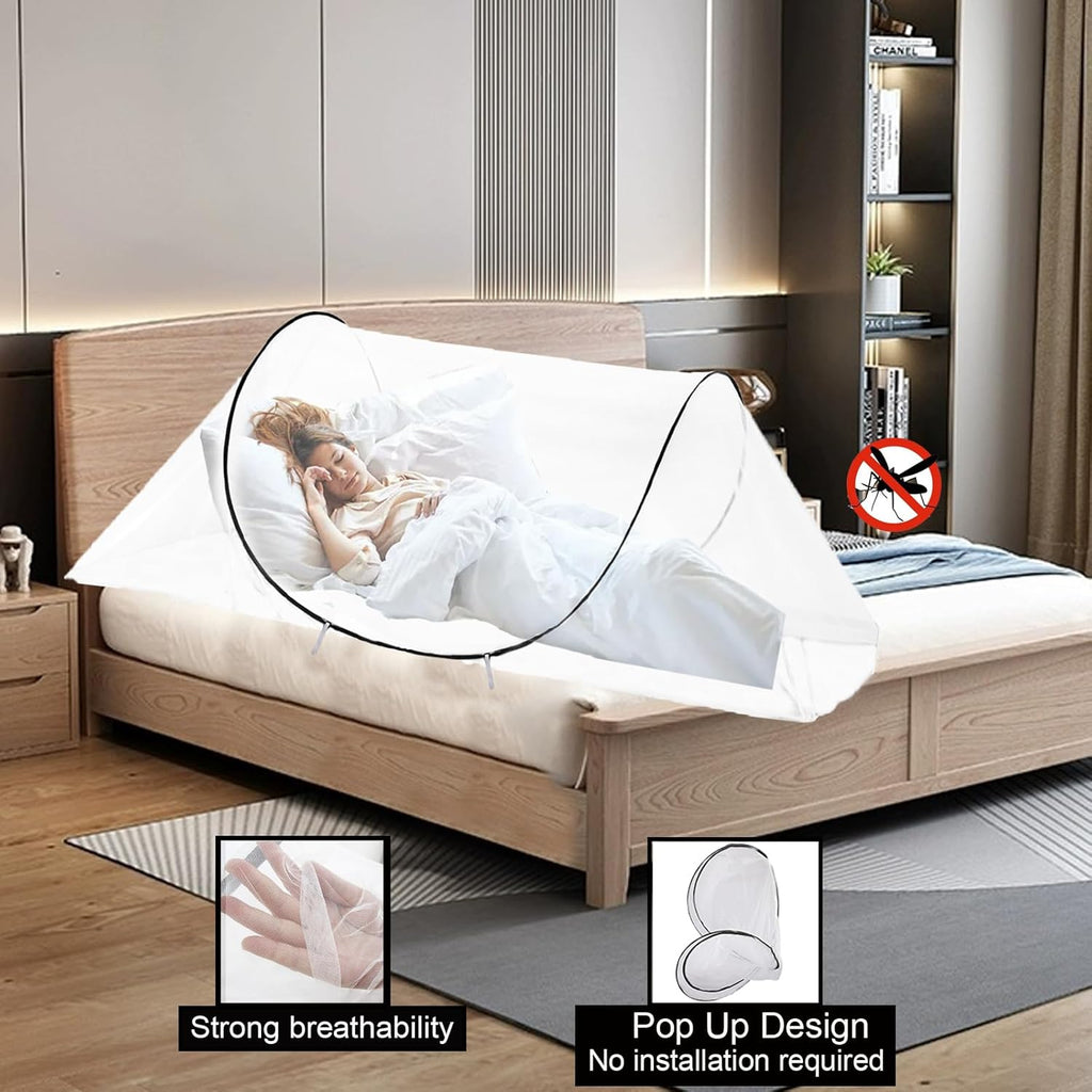 CMINGJ Large Pop Up Mosquito Tent, Portable Foldable Mosquito Net for Bed Camping Travel Patio，Mosquito Net for Adults Baby (78 * 39 * 27inch) (Black Adjustable Size)