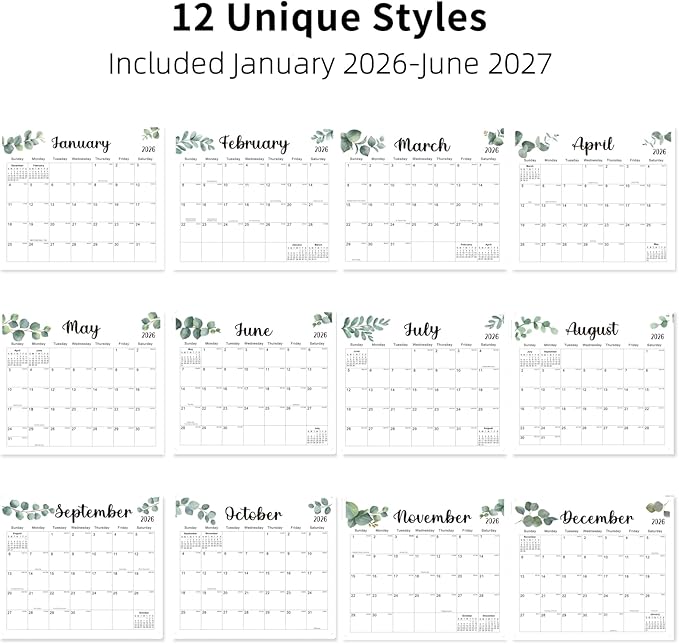 2026 Magnetic Fridge Calendar 18 Monthly Magnetic Calendar for Refrigerator 2026 Wall Calendar Planner Runs from January 2026 Until June 2027 Easy Organizing Markers Tearable (Nature)-BubblyBeeBaby