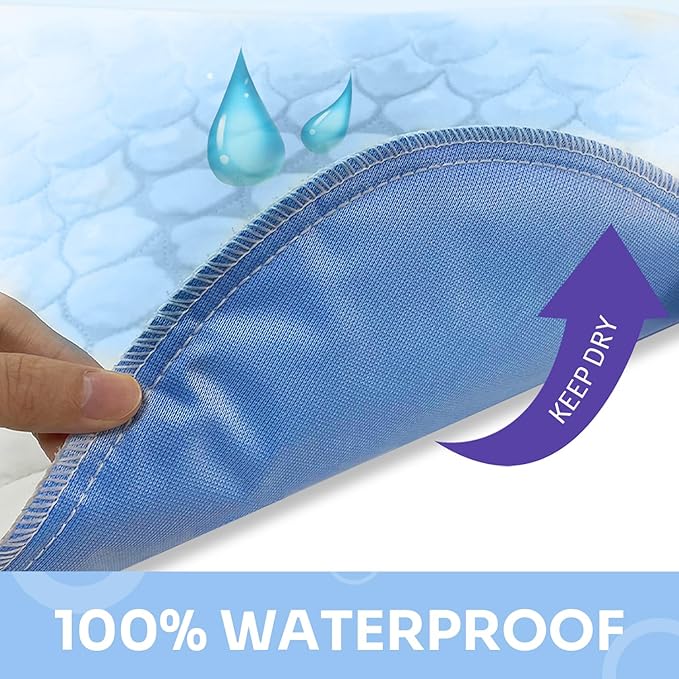 Heavy Absorbency Bed Pad, Washable and Reusable Incontinence Bed Underpads, 34"X52" (2 Pack), Waterproof Mattress Protector-BubblyBeeBaby