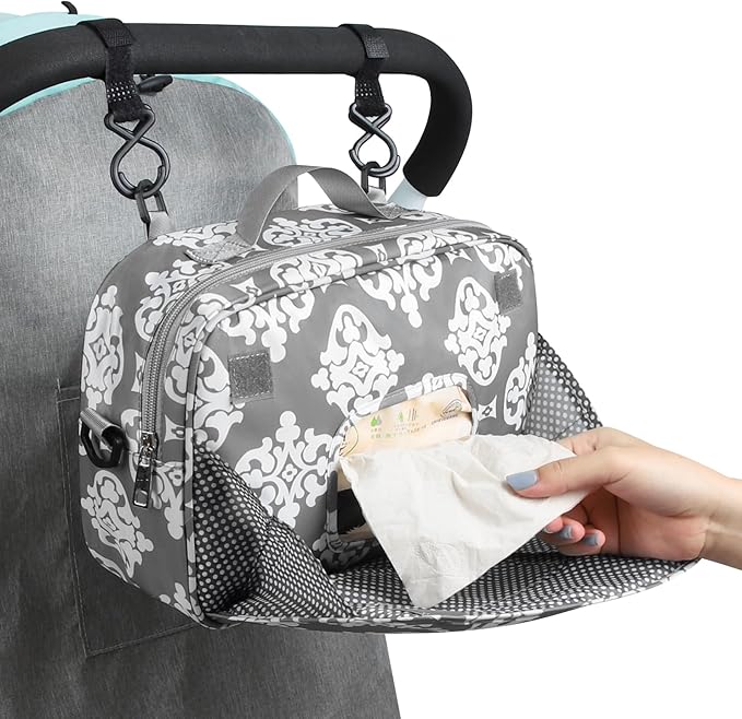 Accmor Stroller Organizer, Universal Stroller Organizer with Insulated Cup Holder Pocket, Dual Purpose Large Capacity Stroller Bag Caddy, Stroller Accessories Fits for Uppababy, Doona, Nuna Strollers-BubblyBeeBaby