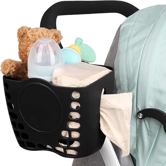 Accmor Stroller Cup Holder Basket, Universal Cup Holder, Bike Bottle Holder, 360° Rotatable Large Caliber Drinks Holder for Stroller, Bike, Wheelchair, Walker-BubblyBeeBaby