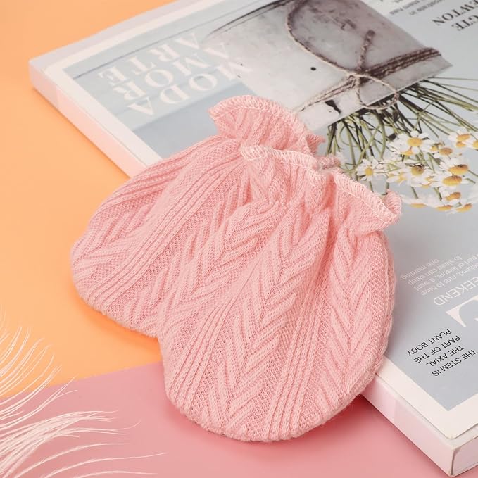 BQUBO Newborn Infant Toddler Mittens No Scratch Cotton Elastic Wrist Gloves Hypoallergenic for 0-6 Months Baby Boys Girls-BubblyBeeBaby