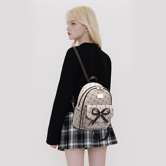 I IHAYNER Girls Bowknot Cute Leather Backpack Mini Backpack Purse for Women-BubblyBeeBaby