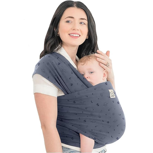 KeaBabies Baby Wrap Carrier - All in 1 Original Baby Carrier Newborn to Toddler Sling, Easy to Wear, Hands Free Bonding, Lightweight, Breathable Infant Wraps (Planets)-BubblyBeeBaby
