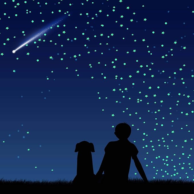 1230 PCS Glow in The Dark Stars Wall Stickers, 3D Adhesive Dots Decor Starry Sky Decor for Kids Bedroom or Birthday Gift,Beautiful Wall Decals (Green)-BubblyBeeBaby