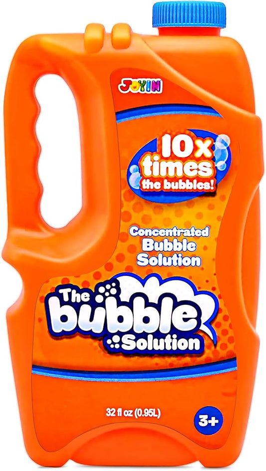 JOYIN 32 oz Bubble Solution Refills (Close to 1L/ 2.5 Gallon), Concentrated Solution for Bubble Machine, Wands, Blower, Easter (Orange)-BubblyBeeBaby