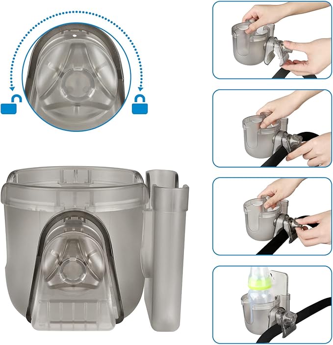 Accmor Stroller Cup Holder with Phone Holder, Bike Cup Holder, Universal Cup Holder for Uppababy Nuna Doona Strollers, 2-in-1 Cup Phone Holder for Stroller, Bike, Wheelchair, Walker, Scooter-BubblyBeeBaby