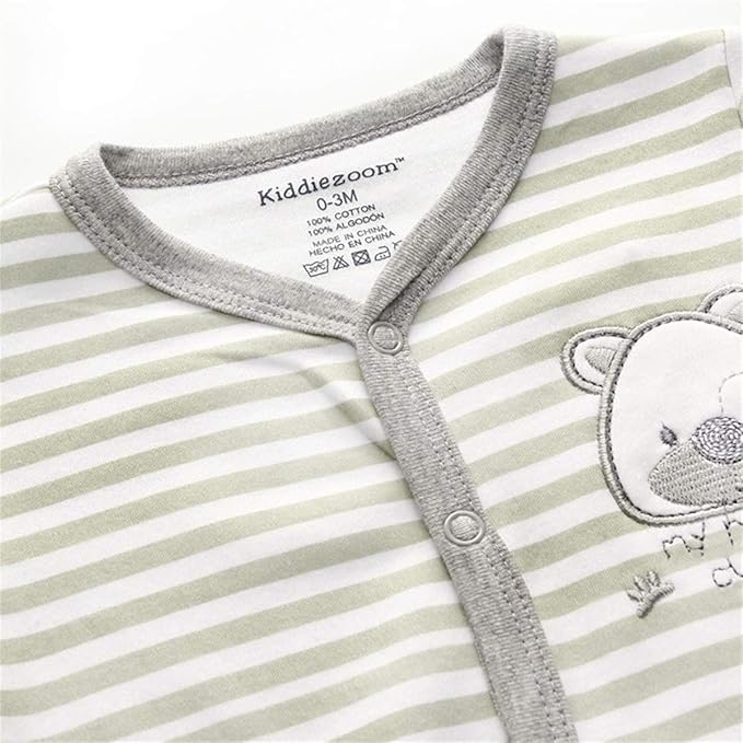 Kiddiezoom Baby and Toddler Boys'Snug Fit Footed One-Piece Romper Jumpsuit Cotton Cotton Footed Outfit-BubblyBeeBaby
