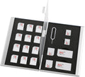 Aluminum SIM Card Case, 19Slots Ultrathin SIM Card Holder, Fit for 2 SIM Card, 14 Micro sim Card, 2 Nano sim Card and 1 Cell Phone Eject Pin Slots, Silver