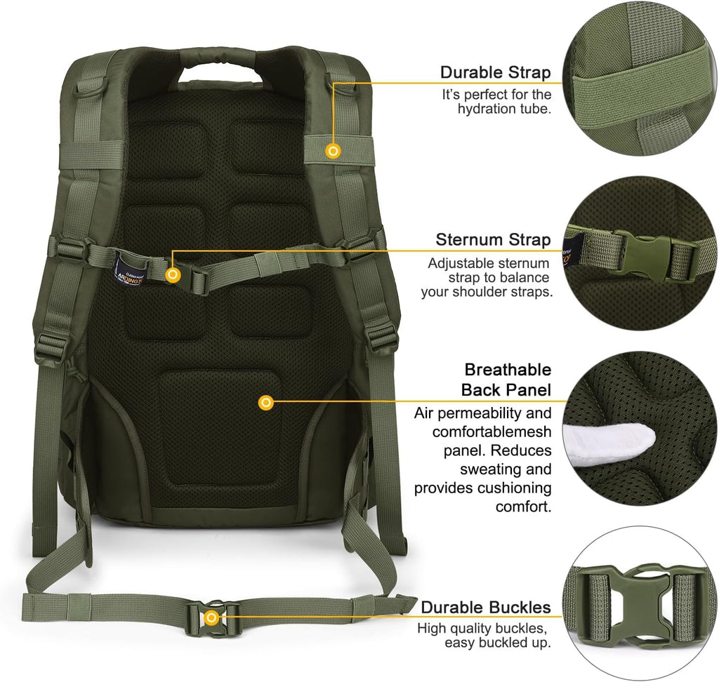 Mardingtop 40L Tactical Backpack for Men,Molle Military Backpack for Hiking,Travel,Camping, Hunting