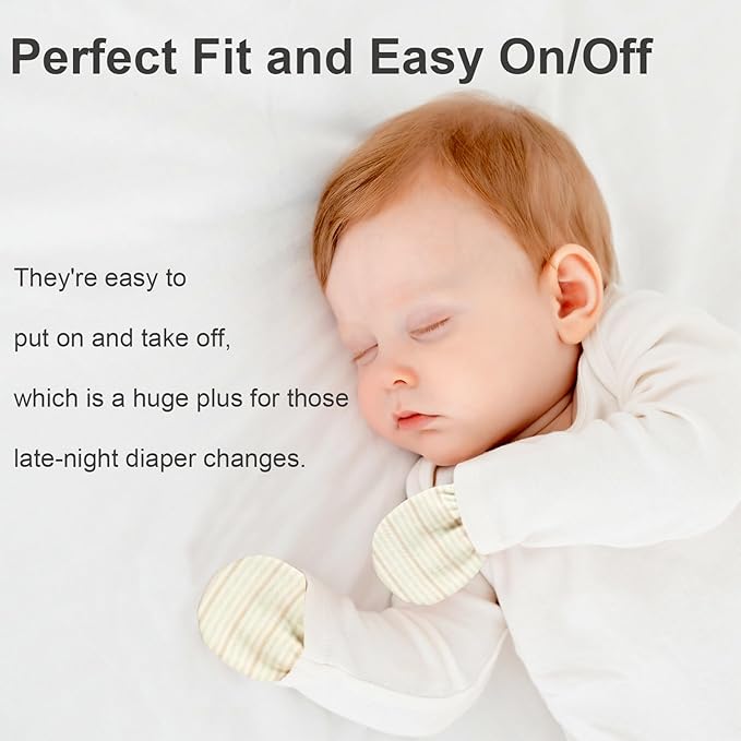 Newborn Mittens No Scratch 100% Cotton Mitts Boy Girl baby mittens 0-6 months 6 Pack-BubblyBeeBaby